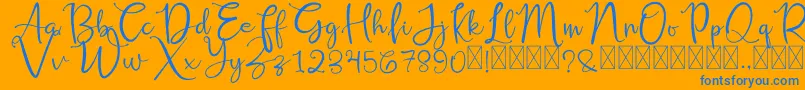 RusshellFree Font – Blue Fonts on Orange Background