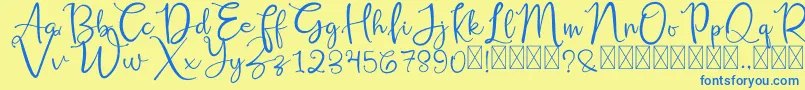 RusshellFree Font – Blue Fonts on Yellow Background