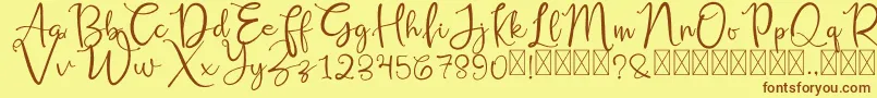 RusshellFree Font – Brown Fonts on Yellow Background