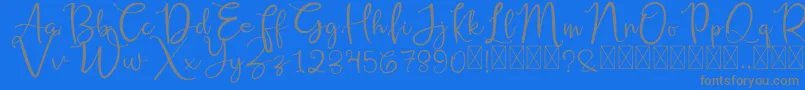 RusshellFree-Schriftart – Graue Schriften auf blauem Hintergrund