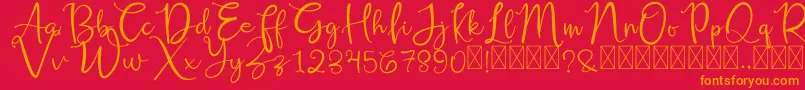 RusshellFree Font – Orange Fonts on Red Background