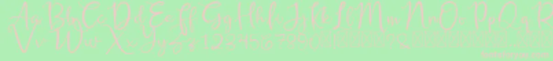 RusshellFree Font – Pink Fonts on Green Background