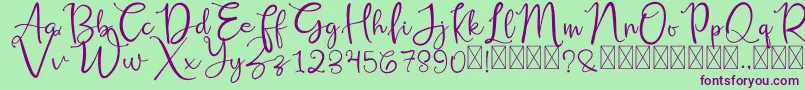 RusshellFree Font – Purple Fonts on Green Background