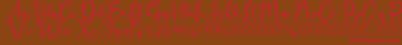 RusshellFree Font – Red Fonts on Brown Background