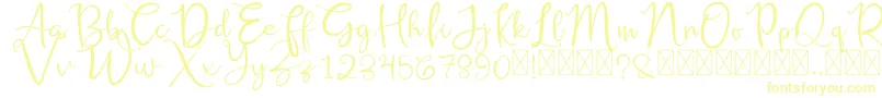 RusshellFree Font – Yellow Fonts on White Background