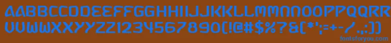 Russia Five Font – Blue Fonts on Brown Background
