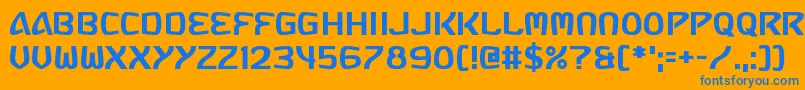 Russia Five Font – Blue Fonts on Orange Background