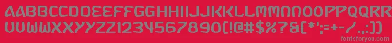 Russia Five-Schriftart – Graue Schriften auf rotem Hintergrund