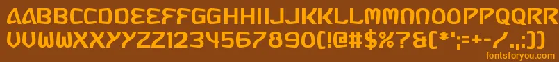 Russia Five Font – Orange Fonts on Brown Background