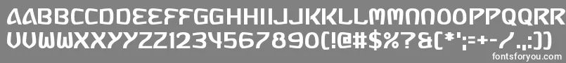 Russia Five-Schriftart – Weiße Schriften auf grauem Hintergrund