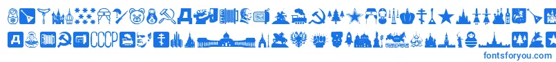 Russia Font – Blue Fonts on White Background