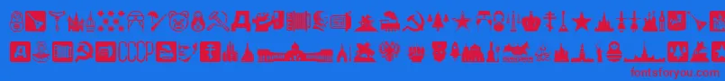 Russia Font – Red Fonts on Blue Background