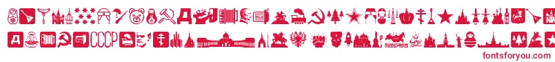 Russia Font – Red Fonts on White Background