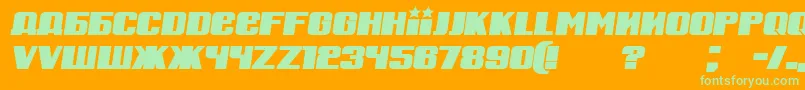 Russian Spring BoldItalic Font – Green Fonts on Orange Background