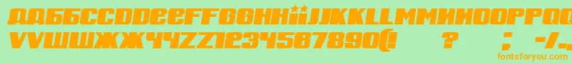 Russian Spring BoldItalic Font – Orange Fonts on Green Background