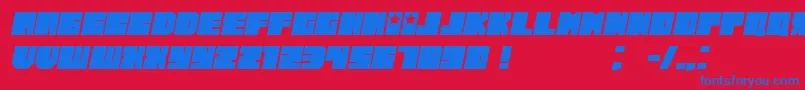 Police Russiano Italic – polices bleues sur fond rouge