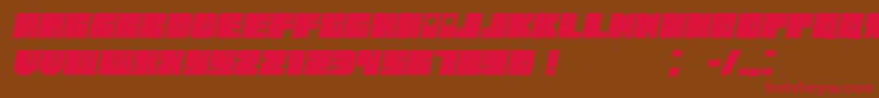 Czcionka Russiano Italic – czerwone czcionki na brązowym tle