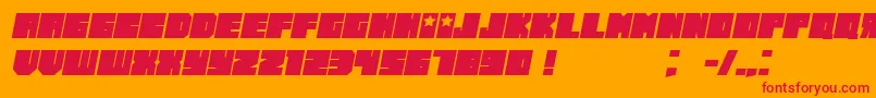 Russiano Italic Font – Red Fonts on Orange Background