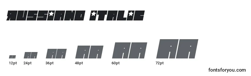 Russiano Italic Font Sizes