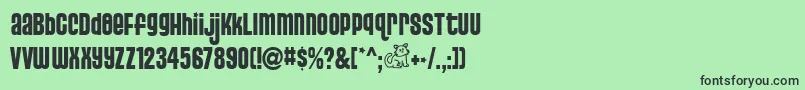 Pusss-fontti – mustat fontit vihreällä taustalla
