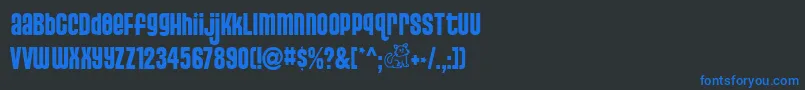 Шрифт Pusss – синие шрифты на чёрном фоне