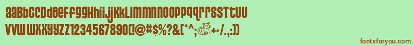 Шрифт Pusss – коричневые шрифты на зелёном фоне