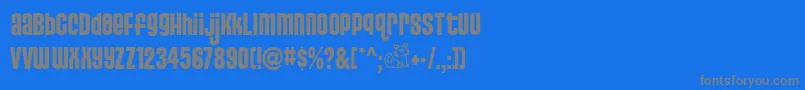 Pusss Font – Gray Fonts on Blue Background