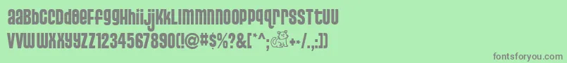 フォントPusss – 緑の背景に灰色の文字