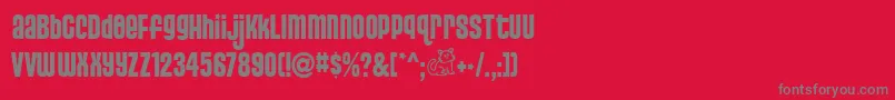 Pusss Font – Gray Fonts on Red Background