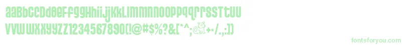 Pusss Font – Green Fonts on White Background