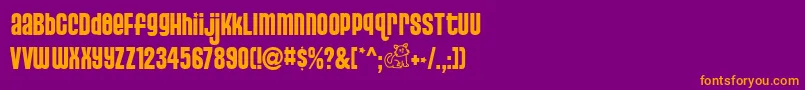 Pusss Font – Orange Fonts on Purple Background