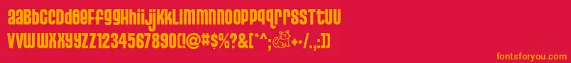 Pusss Font – Orange Fonts on Red Background