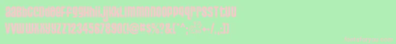 フォントPusss – 緑の背景にピンクのフォント