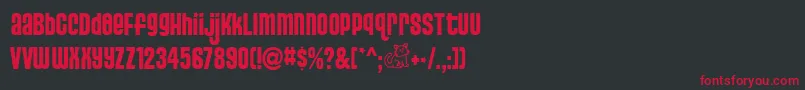 Pusss Font – Red Fonts on Black Background