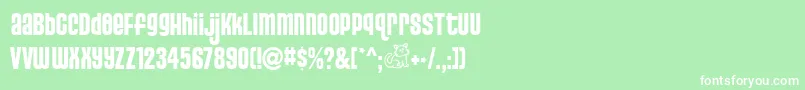 Pusss Font – White Fonts on Green Background