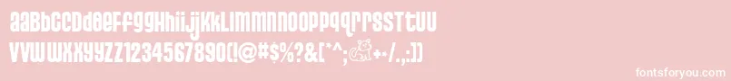 Pusss-Schriftart – Weiße Schriften auf rosa Hintergrund