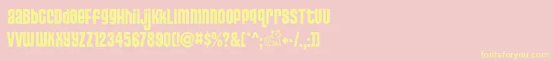 Pusss Font – Yellow Fonts on Pink Background