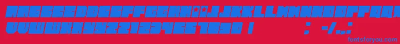 RussianoGrunged Italic Font – Blue Fonts on Red Background