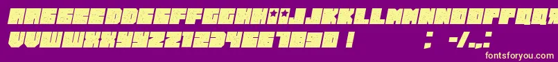 Lisätietoja RussianoGrunged Italic-fontista RussianoGrunged Italic-fontti – keltaiset fontit violetilla taustalla