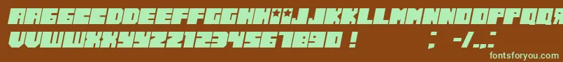 Шрифт RussianoThin Italic – зелёные шрифты на коричневом фоне