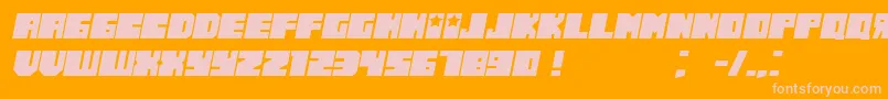 Шрифт RussianoThin Italic – розовые шрифты на оранжевом фоне