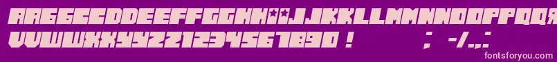 Шрифт RussianoThin Italic – розовые шрифты на фиолетовом фоне