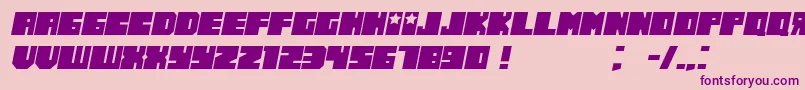 Fonte RussianoThin Italic – fontes roxas em um fundo rosa