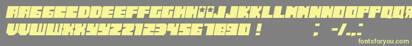 RussianoThin Italic-fontti – keltaiset fontit harmaalla taustalla