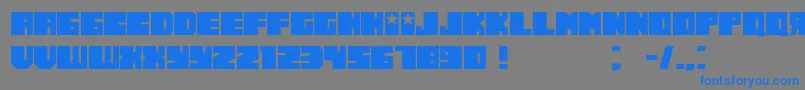 RussianoThin-Schriftart – Blaue Schriften auf grauem Hintergrund