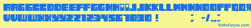 RussianoThin Font – Blue Fonts on Yellow Background