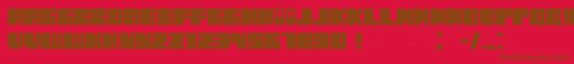 RussianoThin Font – Brown Fonts on Red Background