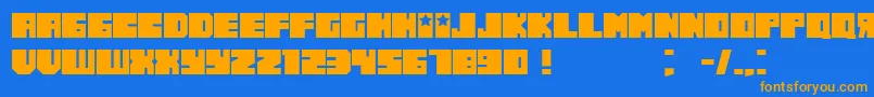 RussianoThin Font – Orange Fonts on Blue Background