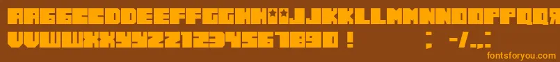 RussianoThin Font – Orange Fonts on Brown Background