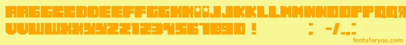 RussianoThin Font – Orange Fonts on Yellow Background